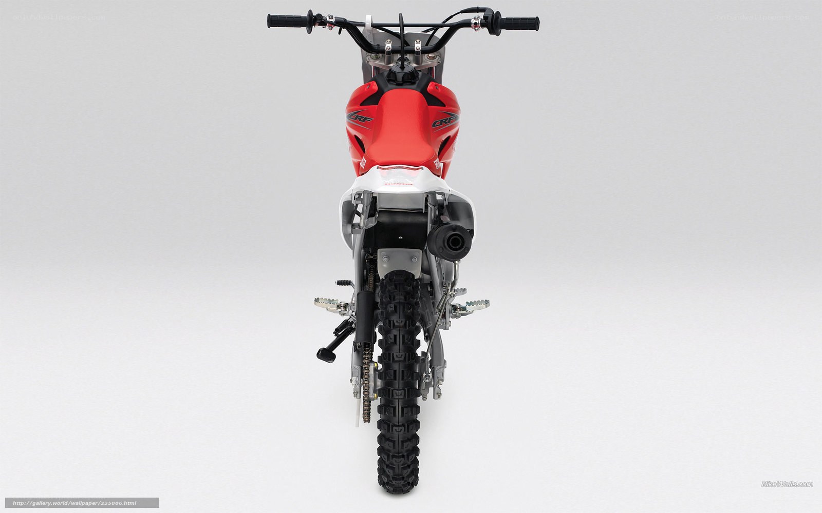 red dirt bike rear view