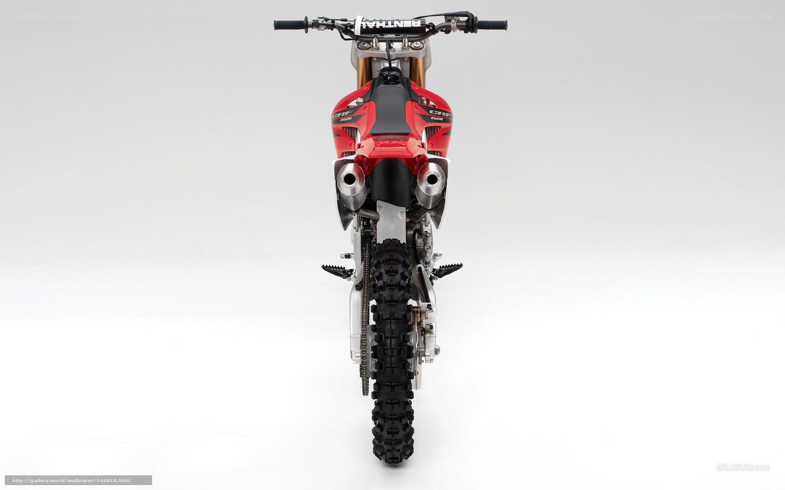 red dirt bike rear view