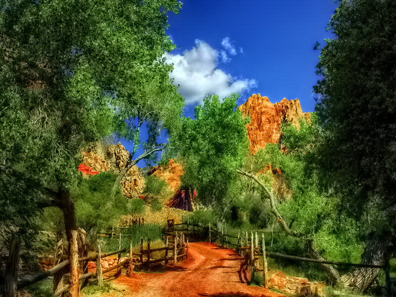 Red Dirt Path in Canyon