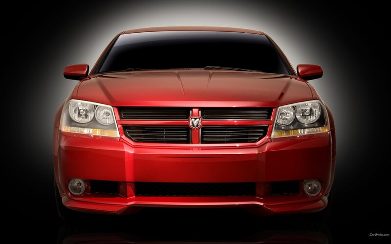 Red Dodge Avenger front view