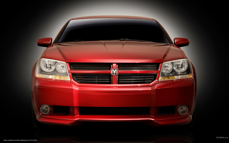 Red Dodge Avenger front view