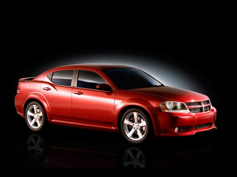 Red Dodge Avenger sedan