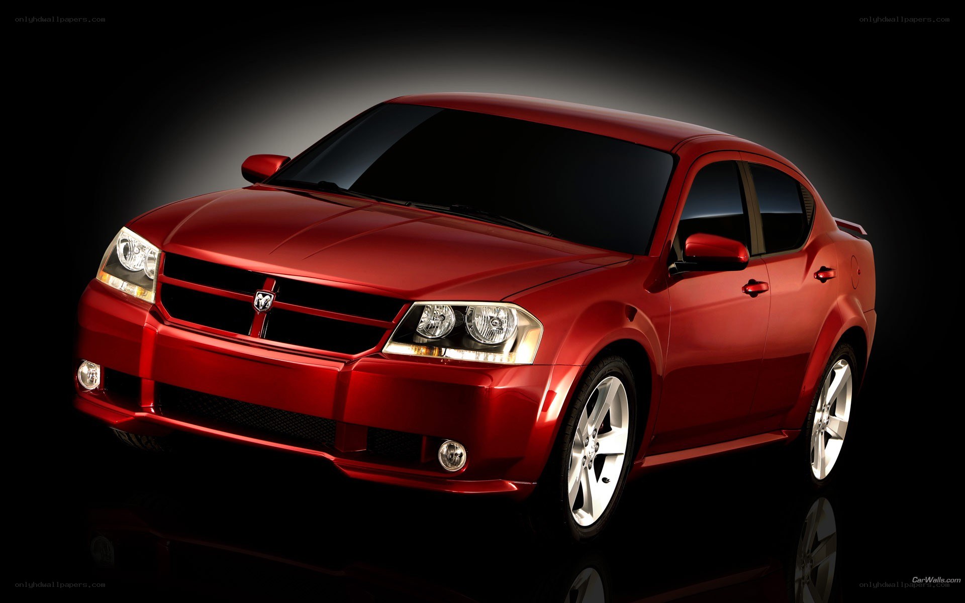 Red Dodge Avenger sedan