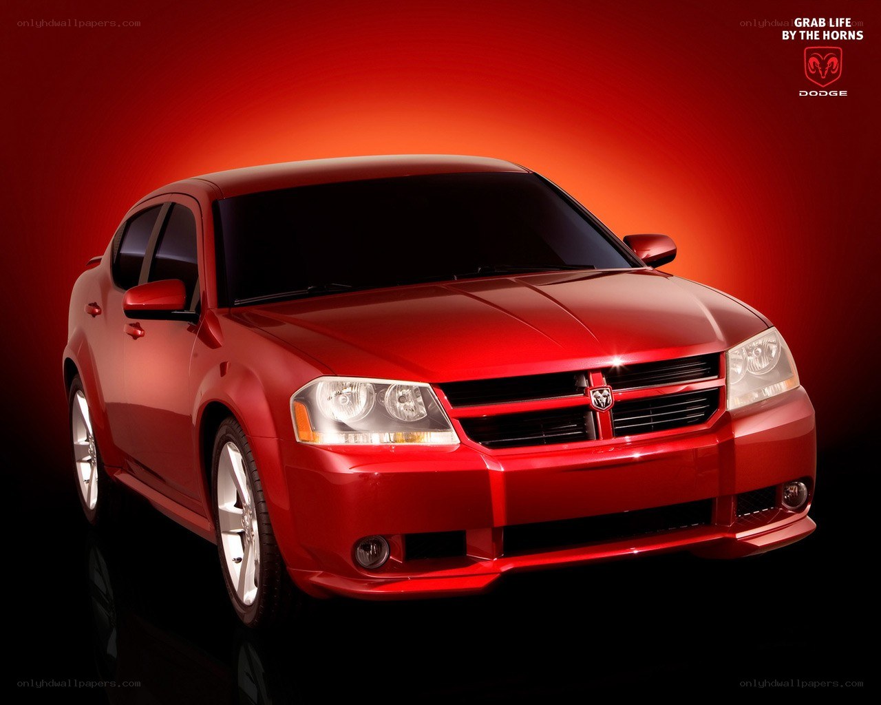 Red Dodge Avenger sedan