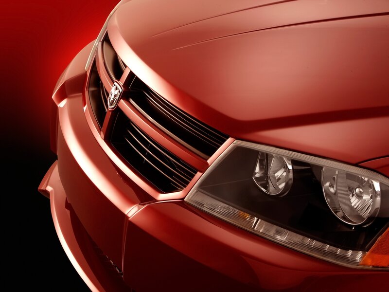 Red Dodge Car Front View