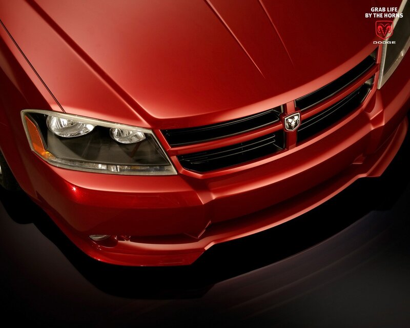 Red Dodge Car Front View