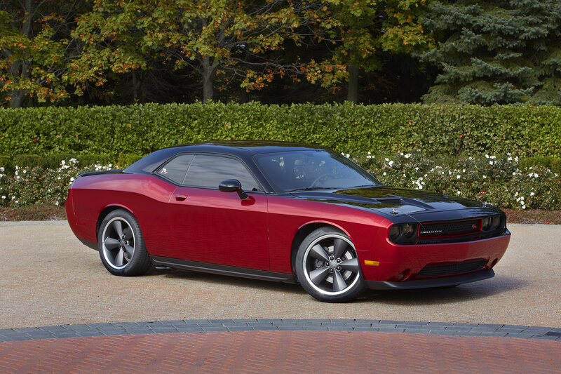 Red Dodge Challenger — Calm, Autumn