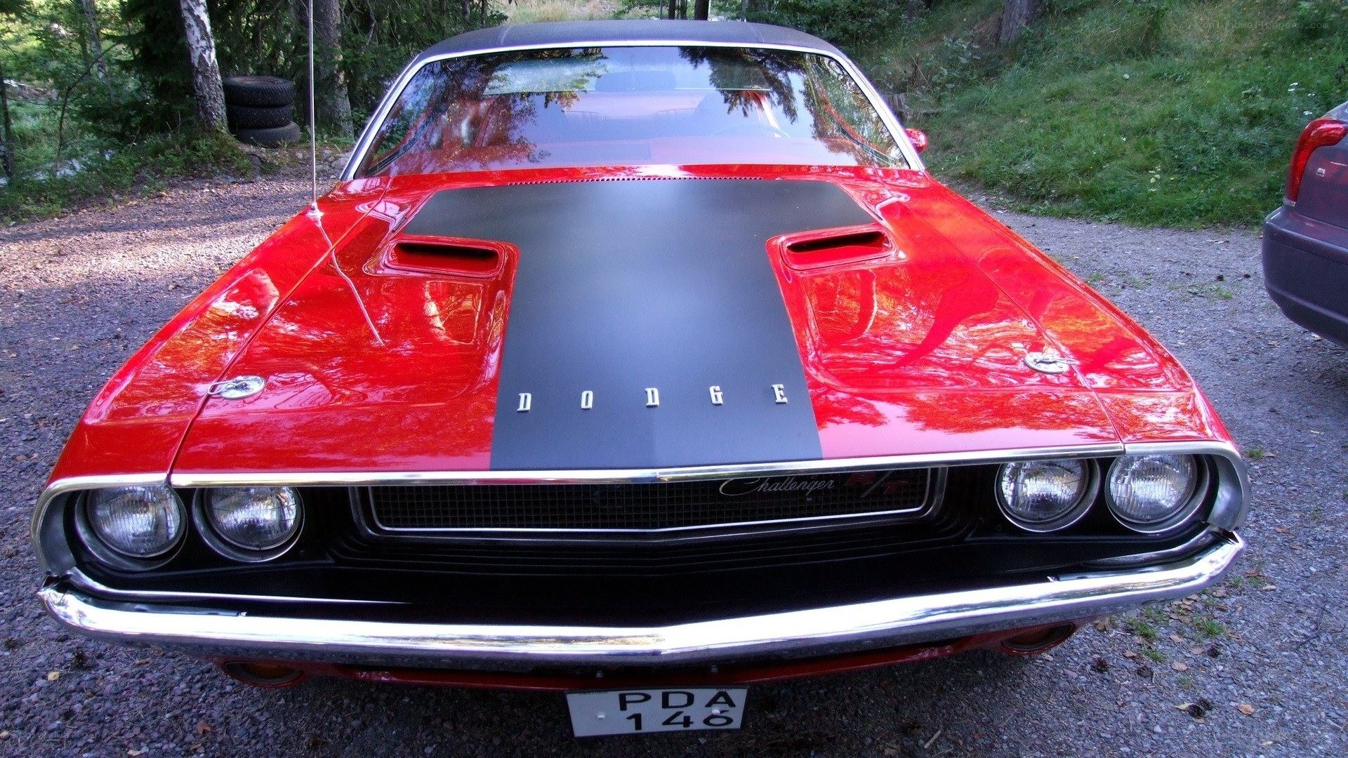 Red Dodge Challenger classic car