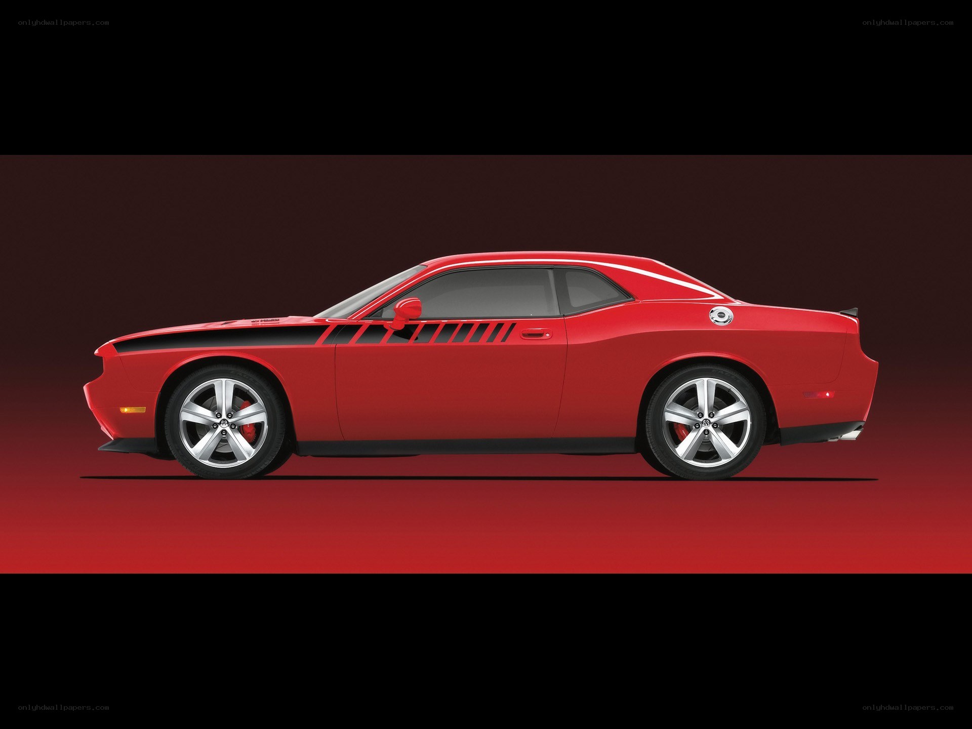 Red Dodge Challenger coupe