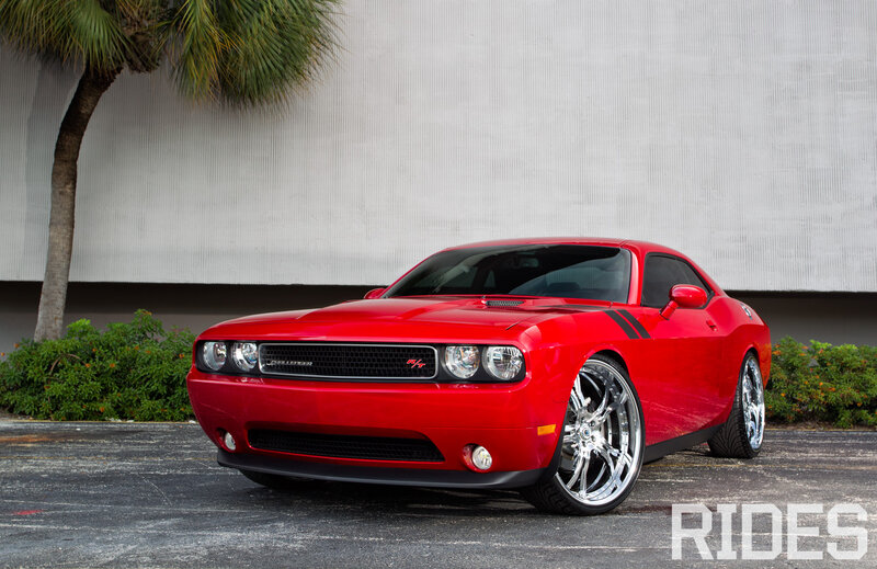 Red Dodge Challenger — Dramatic, Afternoon, Photograph