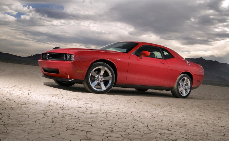 Red Dodge Challenger — Dramatic, Afternoon