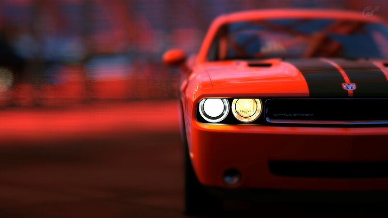 Red Dodge Challenger — Dramatic, Digital Art