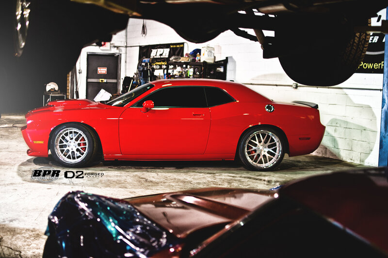 Red Dodge Challenger — Dramatic, Night, Photograph