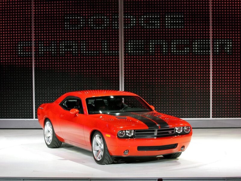 Red Dodge Challenger — Dramatic, Photograph, Car, Display Stand