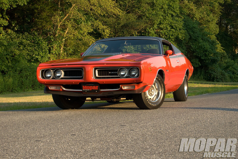 Red Dodge Challenger — Dramatic, Sunset, Photograph