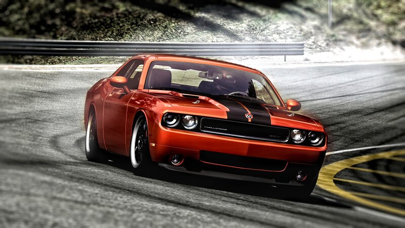 Red Dodge Challenger — Dynamic, Digital Art, Car