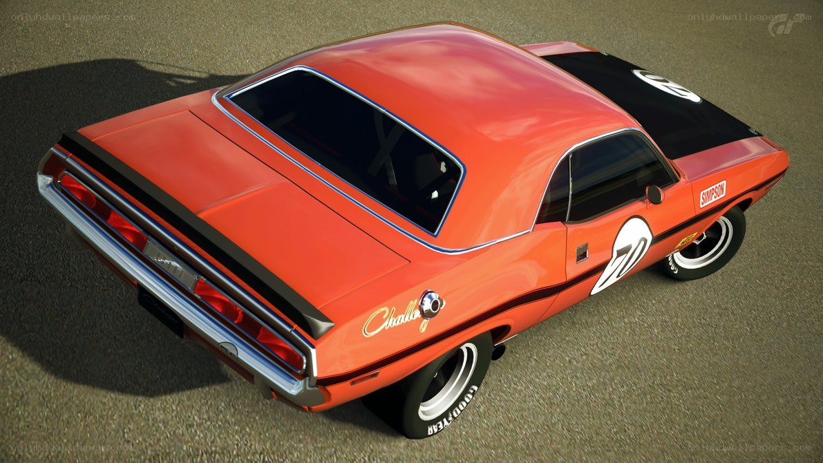 red dodge challenger muscle car