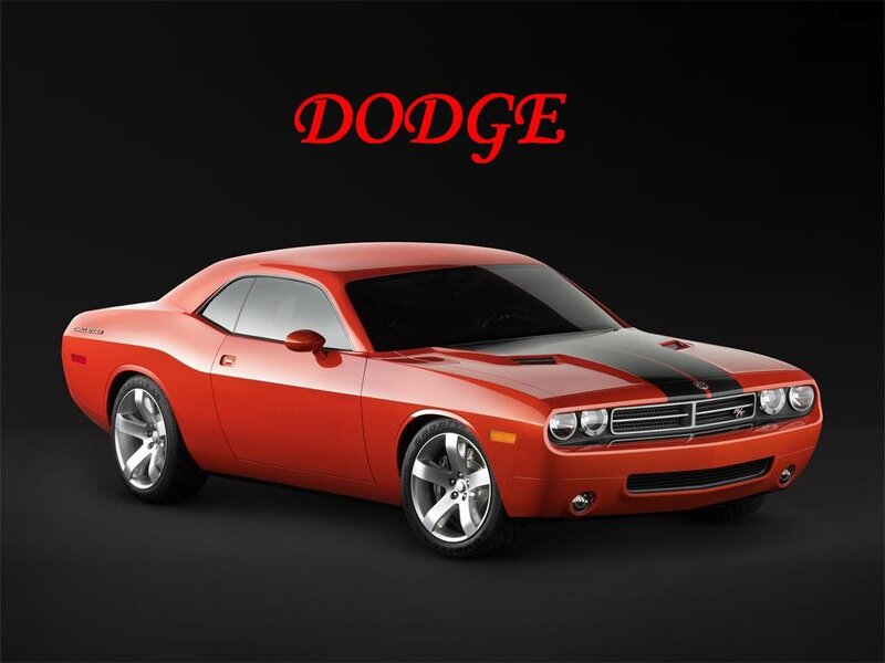 Red Dodge Challenger muscle car