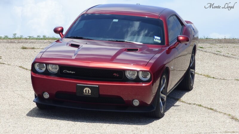 Red Dodge Challenger — Neutral, Afternoon, Photograph, Car, Gravel