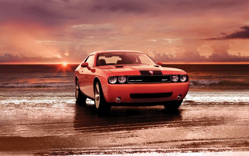 Red Dodge Challenger — Orange