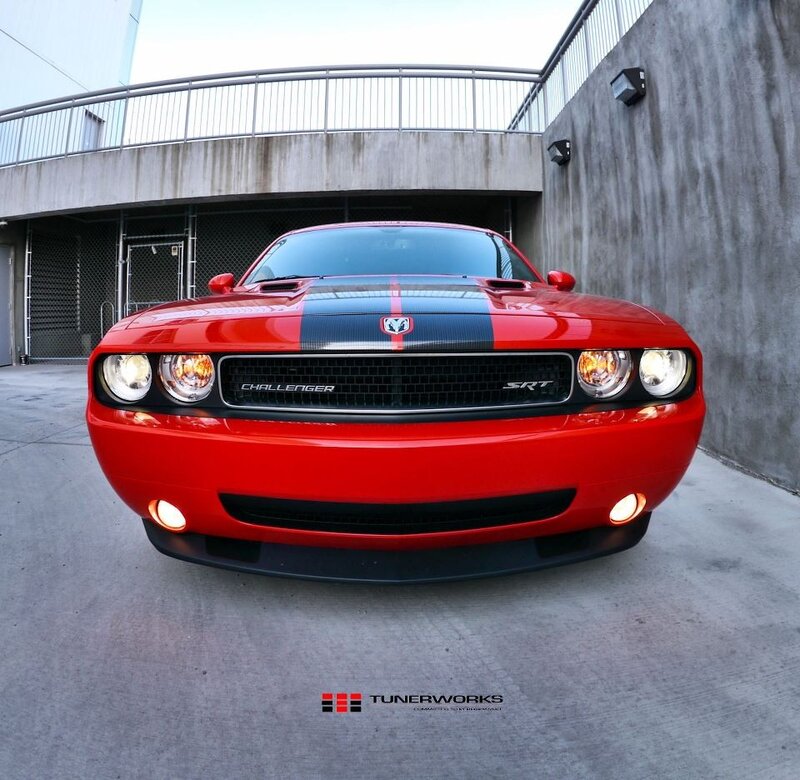 Red Dodge Challenger Srt — Dramatic, Afternoon, Photograph