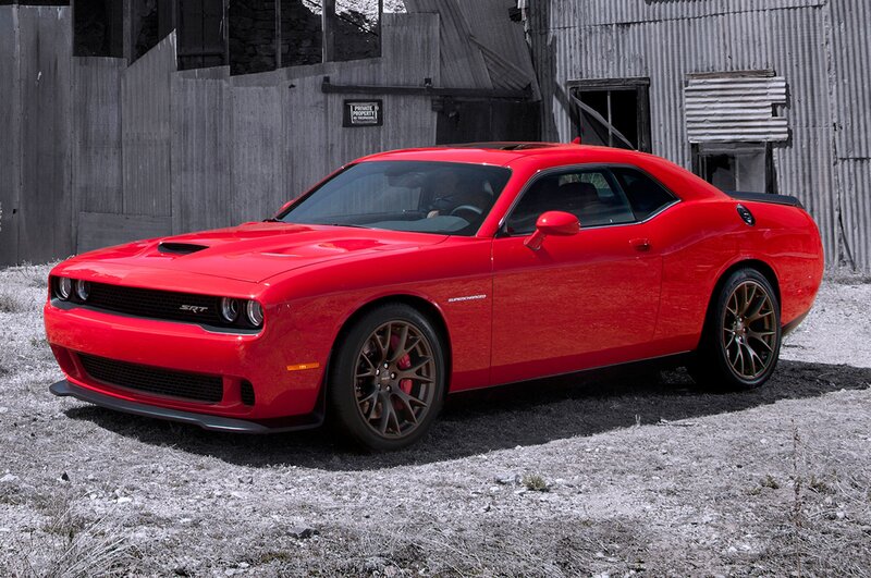 Red Dodge Challenger Srt — Dramatic, Afternoon