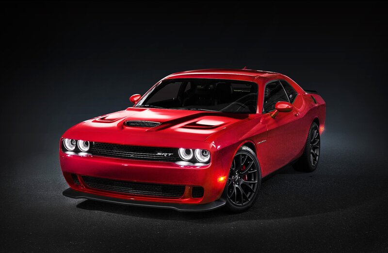 Red Dodge Challenger Srt — Dramatic, Photograph, Car, Headlights