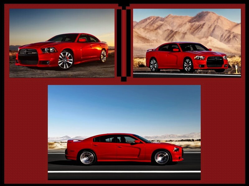 Red Dodge Charger collage