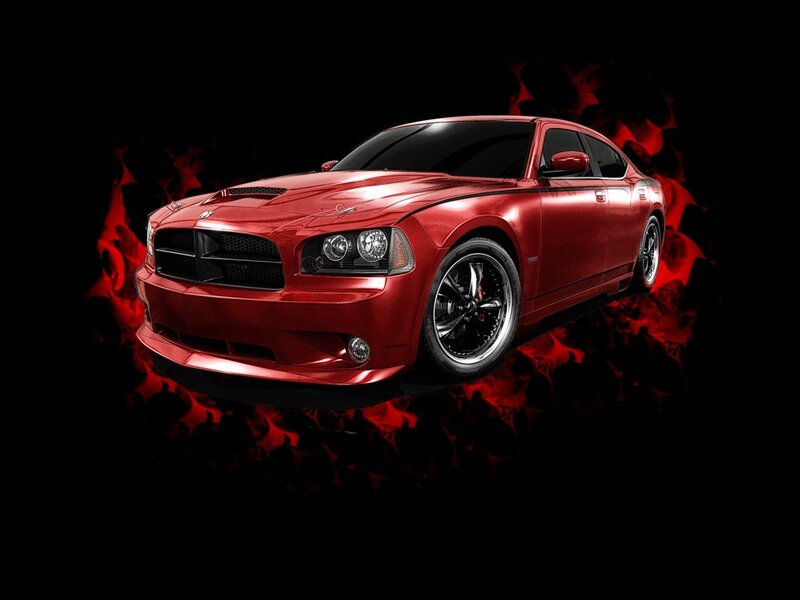 Red Dodge Charger — Dramatic, Digital Art