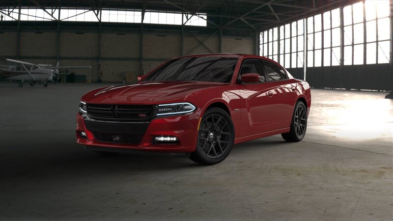 Red Dodge Charger — Dramatic, Photograph, Airplane