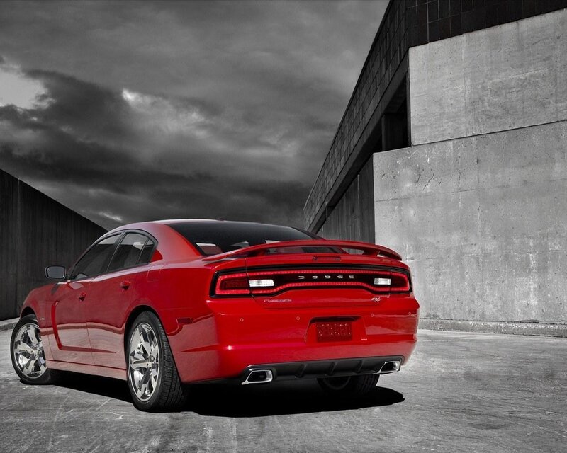 Red Dodge Charger — Dramatic, Photograph