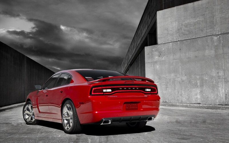 Red Dodge Charger — Dramatic