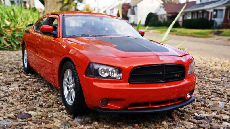 Red Dodge Charger Model — Calm, Afternoon