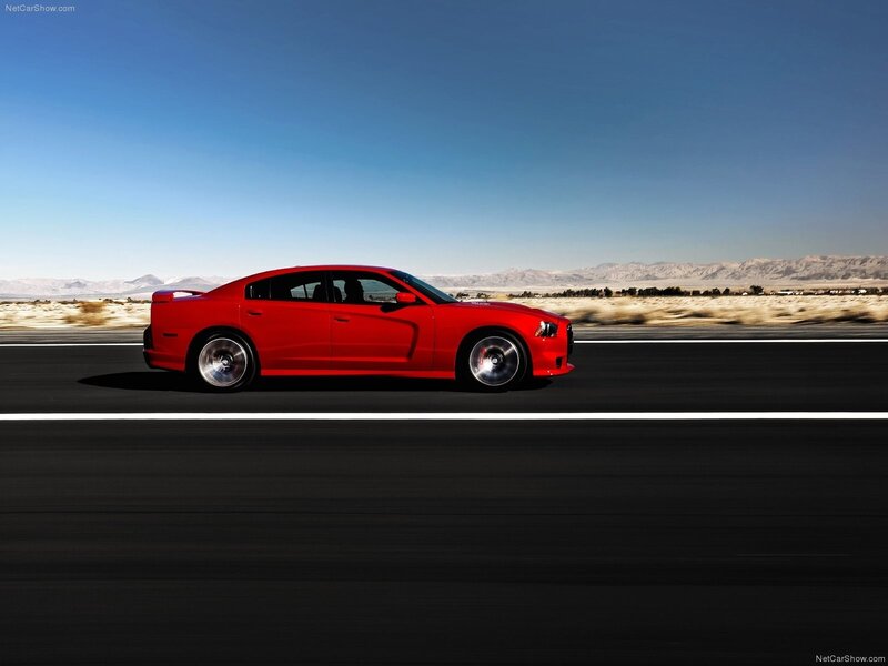 red dodge charger on desert road
