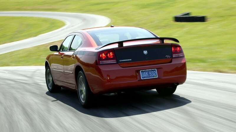 red dodge charger on track