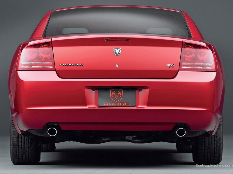 red dodge charger r/t rear view