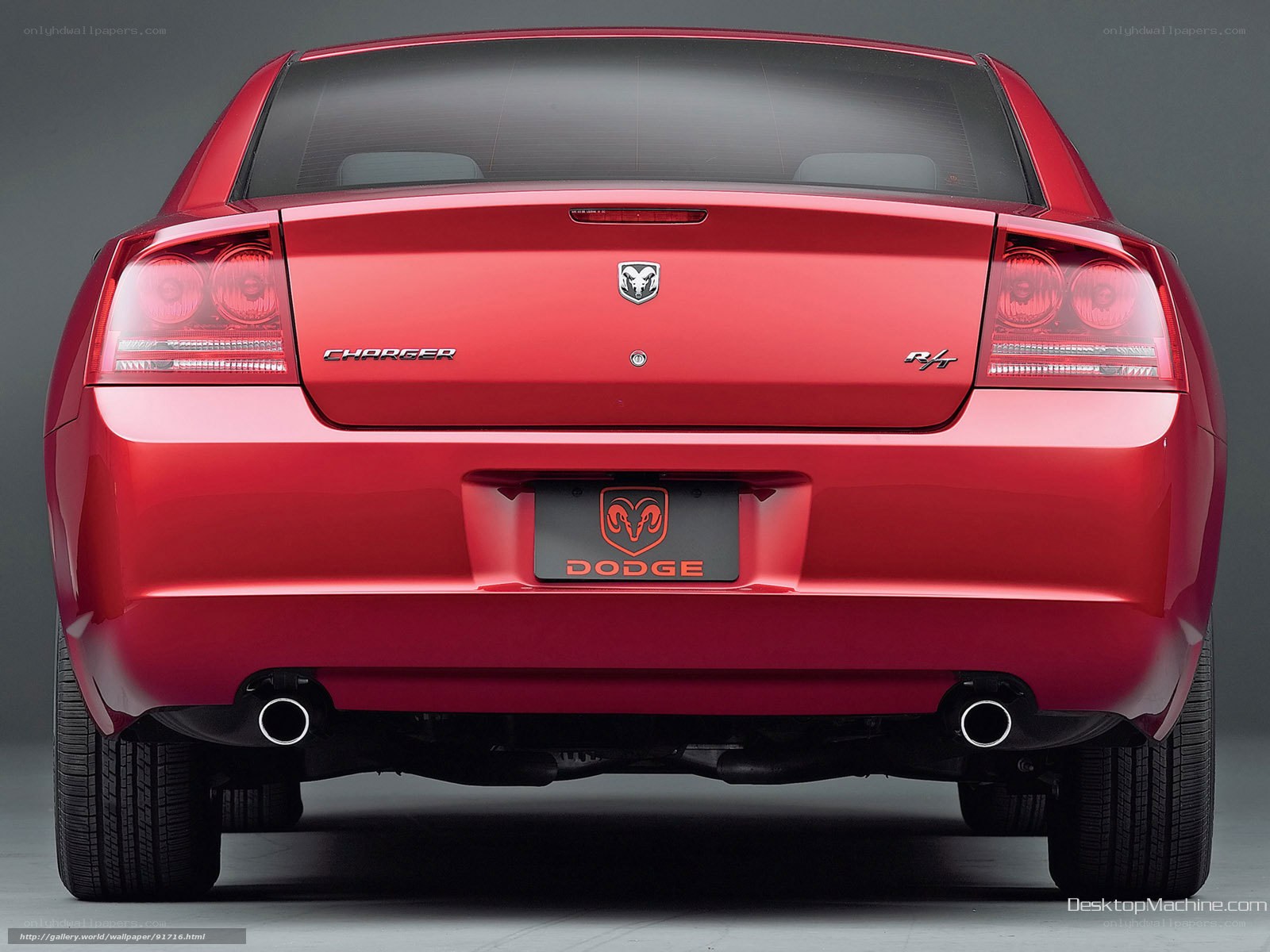 red dodge charger r/t rear view