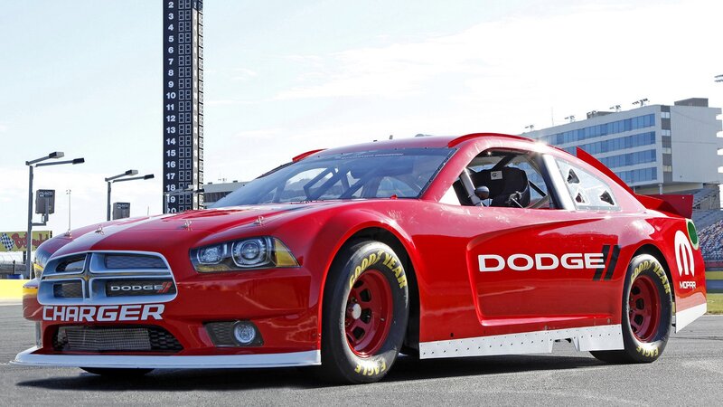 Red Dodge Charger Race Car — Neutral, Afternoon
