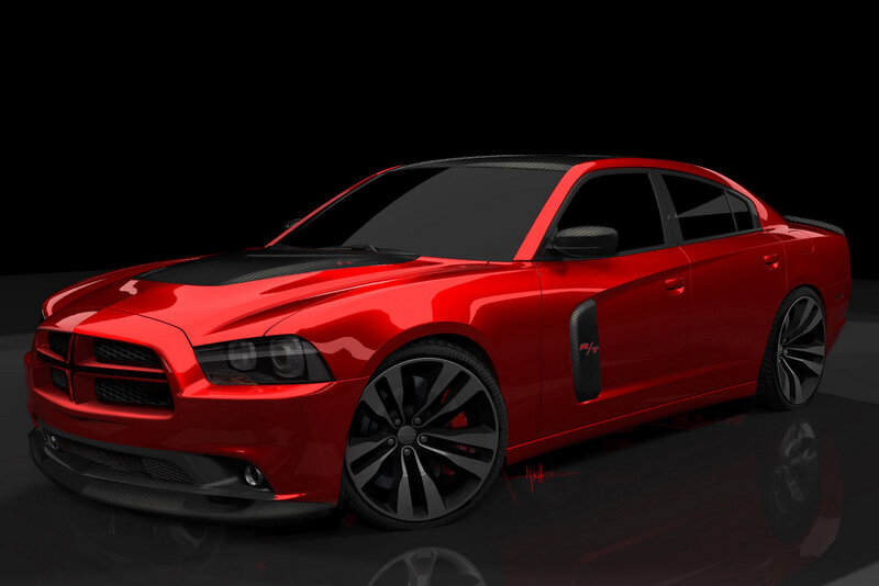 Red Dodge Charger Rt — Dramatic