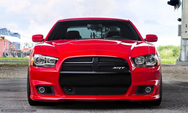 Red Dodge Charger Srt — Dramatic, Afternoon, Photograph, Car