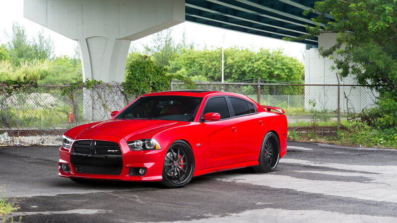 Red Dodge Charger Srt — Dramatic, Afternoon, Photograph