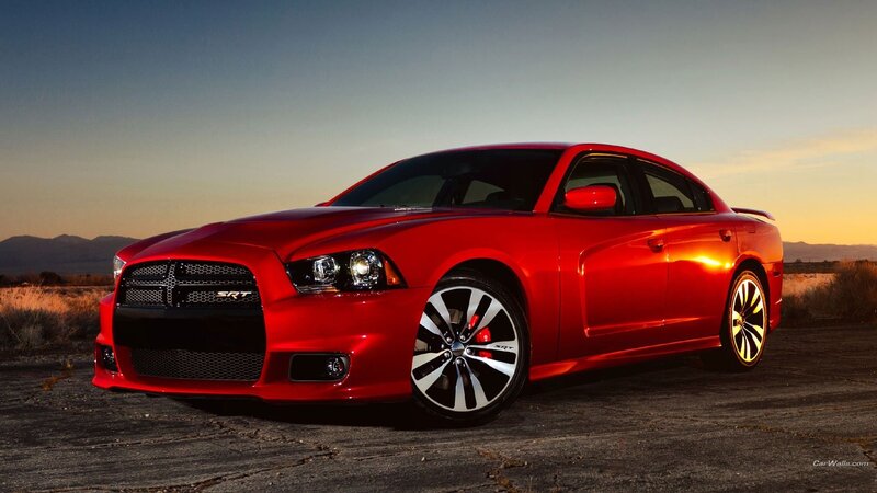 Red Dodge Charger Srt — Dramatic, Sunset, Photograph, Car