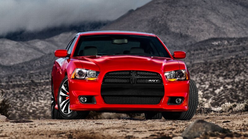 Red Dodge Charger SRT in desert
