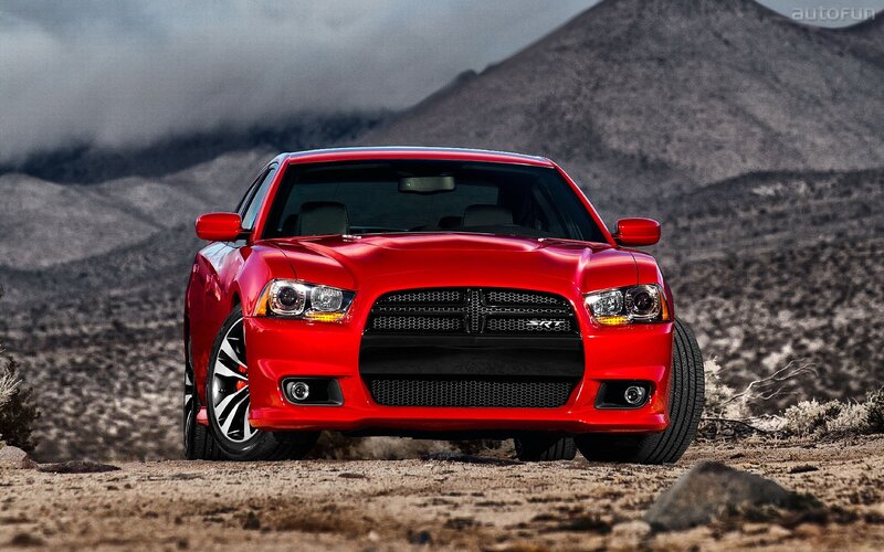 Red Dodge Charger SRT in desert