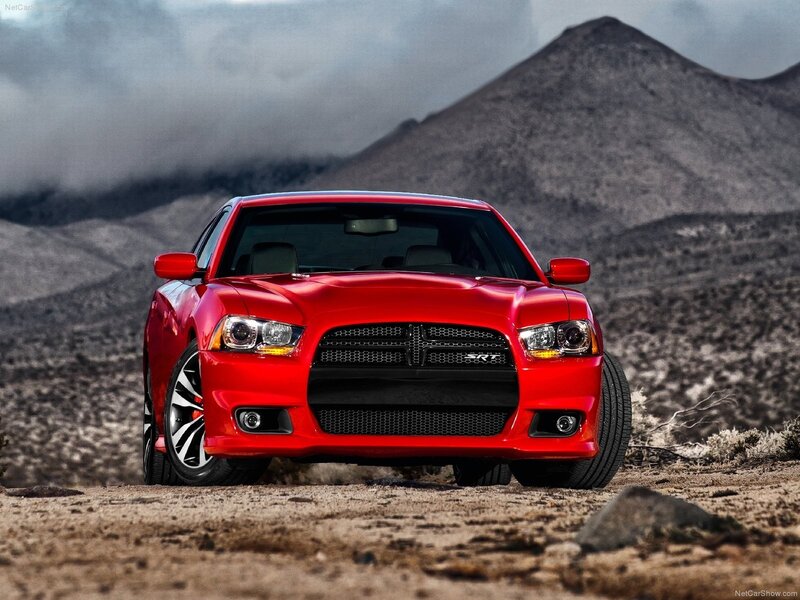 Red Dodge Charger SRT in desert