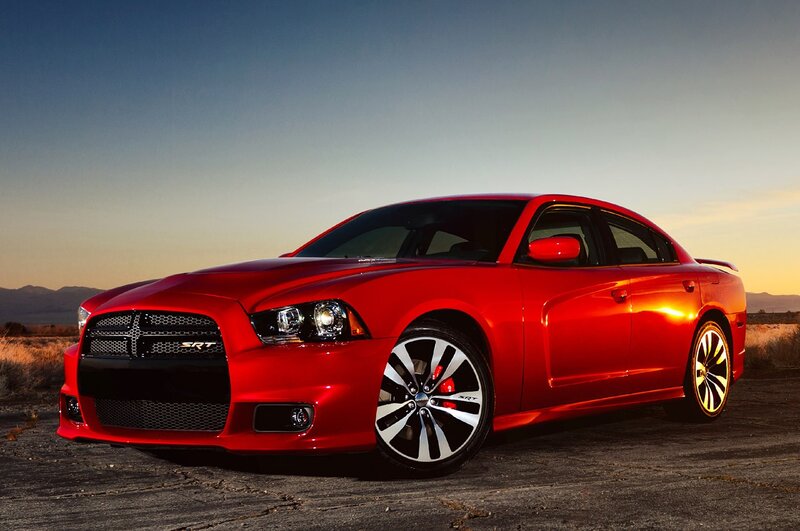 Red Dodge Charger SRT in desert
