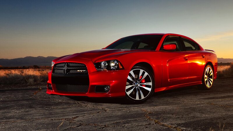 Red Dodge Charger SRT in desert