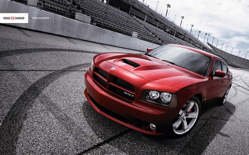Red Dodge Charger Srt8 — Dramatic, Afternoon, Photograph
