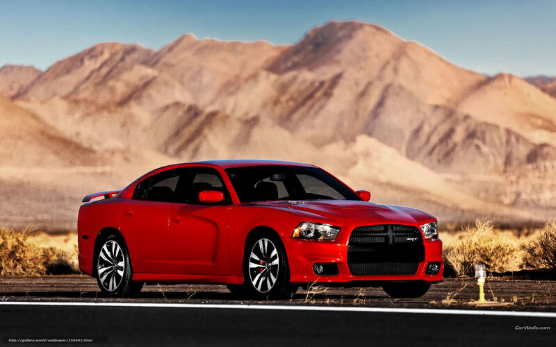 Red Dodge Charger Srt8 — Dramatic, Afternoon