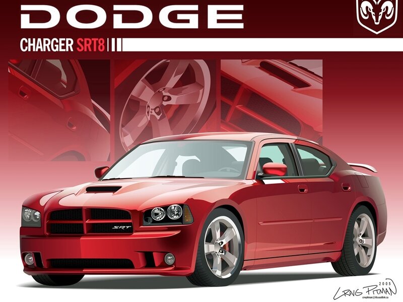 Red Dodge Charger Srt8 — Dramatic